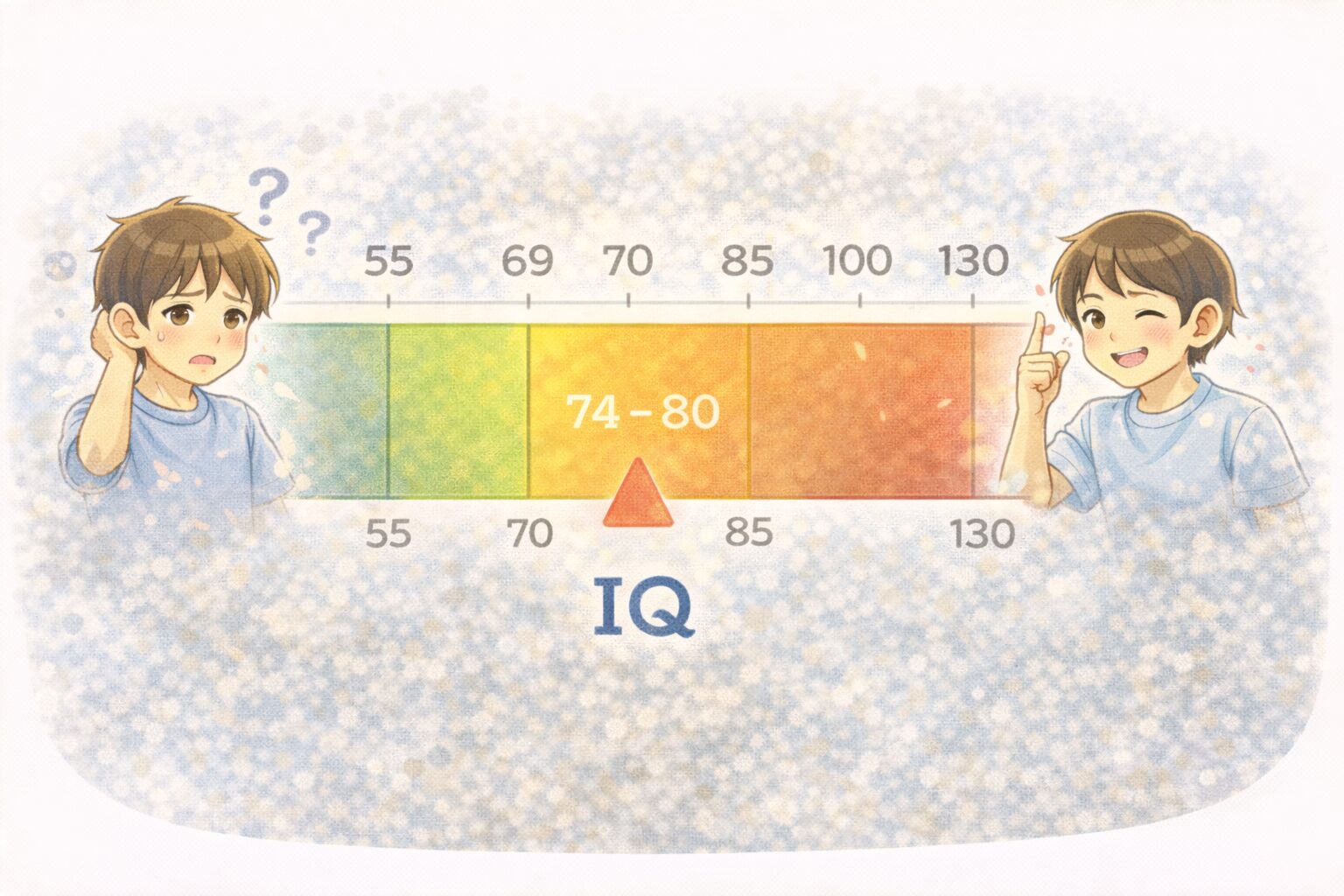 発達障害（境界知能）グレーゾーンのIQ（知能指数）は、一般的に 70～85の範囲 とされています。（うちの三男はIQ74～80と診断）