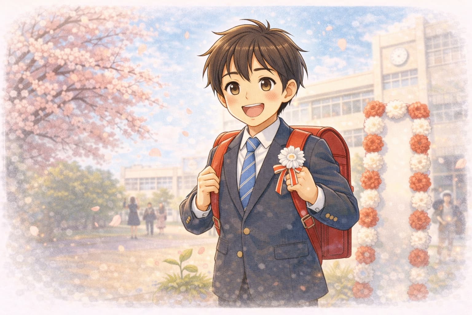 楽しかった。小学校の入学式のようす