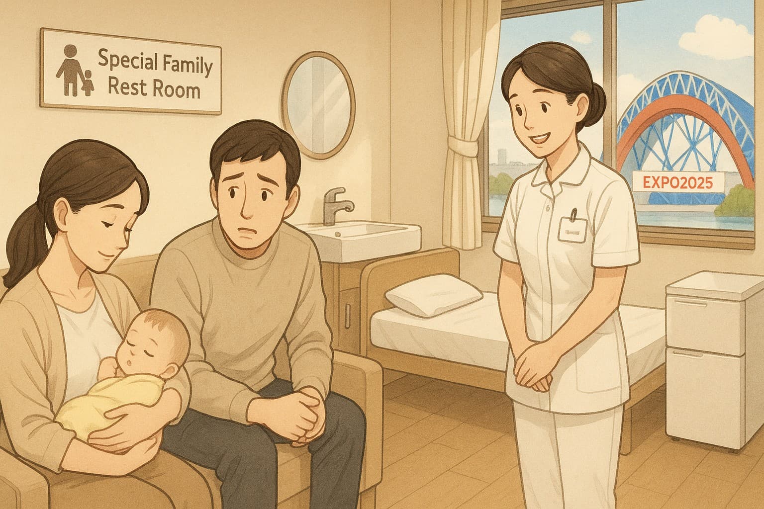 救護施設のイラスト