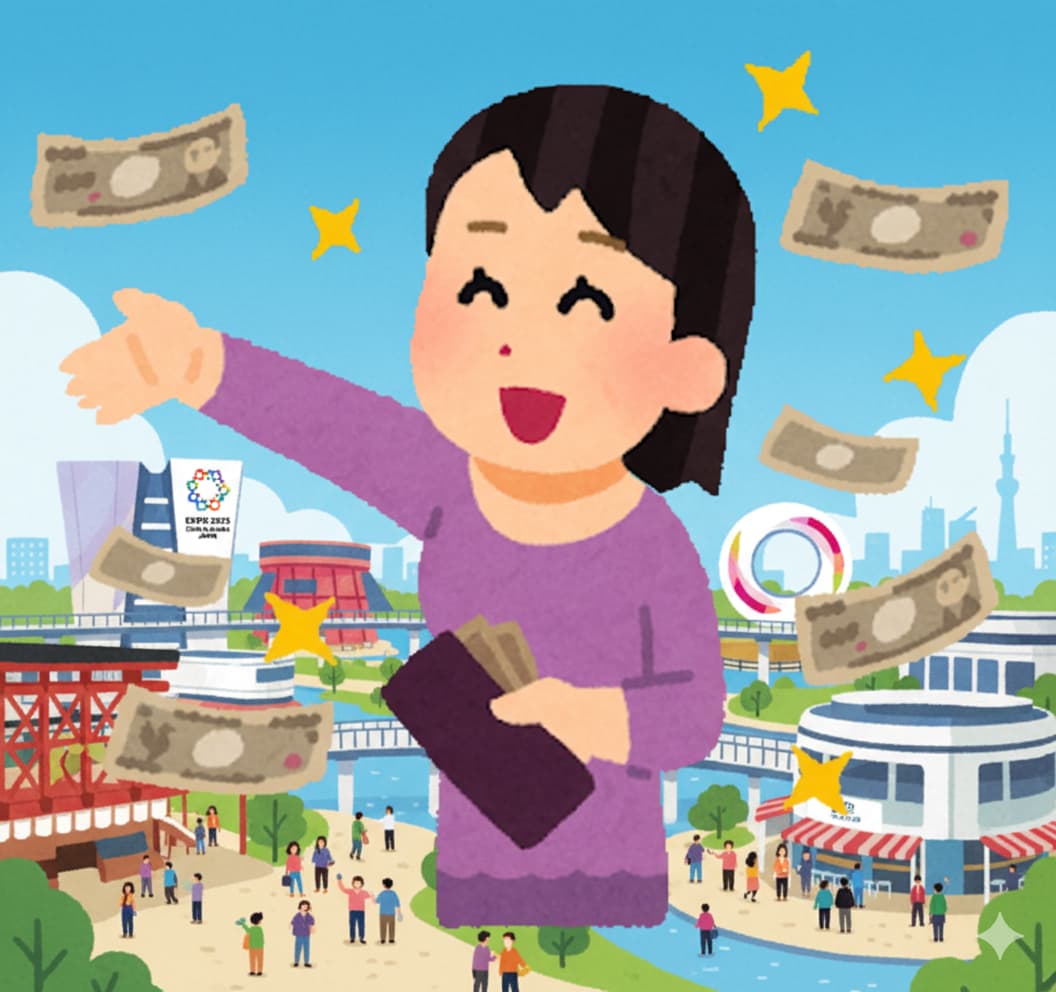 大阪・関西万博で散財する女性