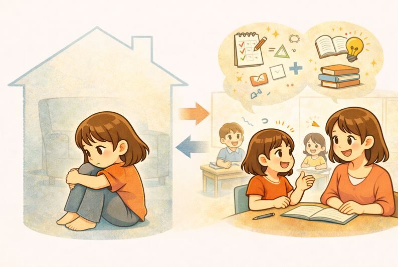 家では何も話さない少女