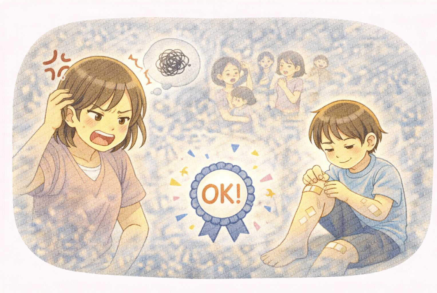 子どもの行動にイライラしてしまっても、自分を責めることはありません。多くの親御さんが同じ気持ちでいるでしょうし、自分の気持ちを押し殺してばかりでは親の方の気持ちがつぶれてしまいます。