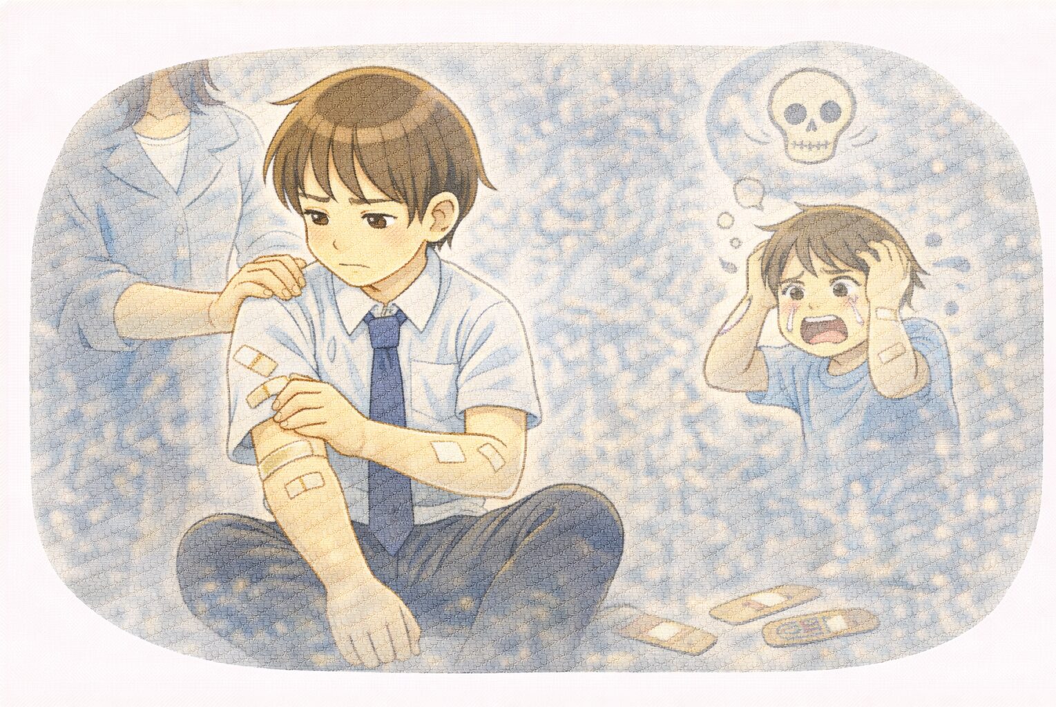 高校生になっても、あるいは大人になっても、「痛み」や「恐怖」への独自の対処法を持ち続けている。