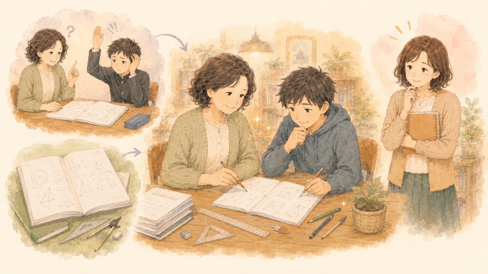 学生が中学の内容を学習している場合はあまり問題ないのですが、小学生などでまだ学校で習っていない場合の質問対応は注意が必要です。